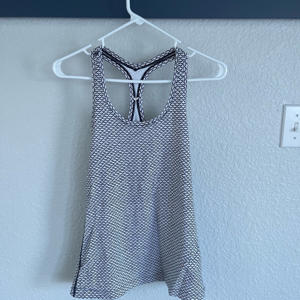 Lululemon Athletica Black and White Patterned Tank Top